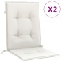 Cojines silla respaldo bajo 2 ud tela crema melange 100x50x4 cm de vidaXL, Cojines para sillas y sofás - Ref: Foro24-4002451,...
