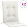 Cojines silla respaldo bajo 2 ud tela crema melange 100x50x4 cm de vidaXL, Cojines para sillas y sofás - Ref: Foro24-4002451,...