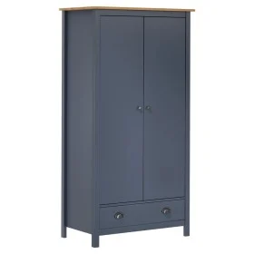 Armario de 2 puertas Hill madera maciza pino gris 89x50x170cm de vidaXL, Armarios roperos - Ref: Foro24-288949, Precio: 230,3...