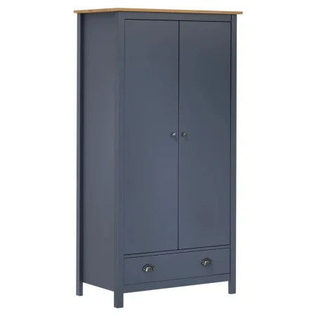 Armario de 2 puertas Hill madera maciza pino gris 89x50x170cm de vidaXL, Armarios roperos - Ref: Foro24-288949, Precio: 230,3...