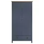 Armario de 2 puertas Hill madera maciza pino gris 89x50x170cm de vidaXL, Armarios roperos - Ref: Foro24-288949, Precio: 230,3...
