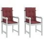 Cojines para silla respaldo bajo 2 ud tela rojo tinto melange de vidaXL, Cojines para sillas y sofás - Ref: Foro24-4002472, P...