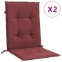 Cojines para silla respaldo bajo 2 ud tela rojo tinto melange de vidaXL, Cojines para sillas y sofás - Ref: Foro24-4002472, P...