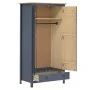 Armario de 2 puertas Hill madera maciza pino gris 89x50x170cm de vidaXL, Armarios roperos - Ref: Foro24-288949, Precio: 230,3...