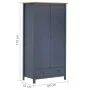 Armario de 2 puertas Hill madera maciza pino gris 89x50x170cm de vidaXL, Armarios roperos - Ref: Foro24-288949, Precio: 230,3...