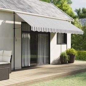 Tela de cenefa de toldo de repuesto rayas antracita blanca 4 m de vidaXL, Toldos - Ref: Foro24-367788, Precio: 14,17 €, Descu...