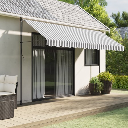 Tela de cenefa de toldo de repuesto rayas antracita blanca 4 m de vidaXL, Toldos - Ref: Foro24-367788, Precio: 14,17 €, Descu...