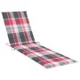 Sun loungers 2 pcs solid teak wood with red checkered cushion by vidaXL, Loungers - Ref: Foro24-3073199, Price: 588,51 €, Dis...