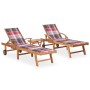 Tumbonas con mesa y cojín 2 unidades madera maciza de teca de vidaXL, Tumbonas - Ref: Foro24-3073184, Precio: 567,84 €, Descu...