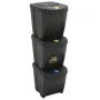 Cubos de basura apilables 3 uds polipropileno gris 75 L de vidaXL, Cubos de la basura y papeleras - Ref: Foro24-152198, Preci...