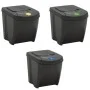 Cubos de basura apilables 3 uds polipropileno gris 75 L de vidaXL, Cubos de la basura y papeleras - Ref: Foro24-152198, Preci...