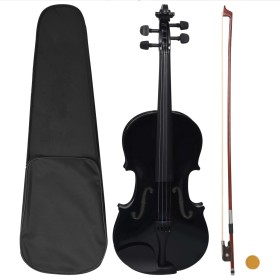 Juego completo de violín con arco y mentonera negro 4/4 de vidaXL, Violines - Ref: Foro24-70143, Precio: 72,37 €, Descuento: %
