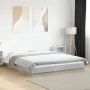 Bed frame with LED lights concrete gray wood 160x200 cm by vidaXL, Beds and slatted bases - Ref: Foro24-3281087, Price: 193,7...