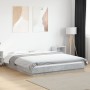 Estructura cama con luces LED madera gris hormigón 160x200 cm de vidaXL, Camas y somieres - Ref: Foro24-3281087, Precio: 196,...