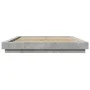 Bed frame with LED lights concrete gray wood 160x200 cm by vidaXL, Beds and slatted bases - Ref: Foro24-3281087, Price: 193,7...