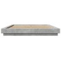 Estructura cama con luces LED madera gris hormigón 160x200 cm de vidaXL, Camas y somieres - Ref: Foro24-3281087, Precio: 196,...