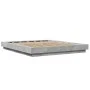Bed frame with LED lights concrete gray wood 160x200 cm by vidaXL, Beds and slatted bases - Ref: Foro24-3281087, Price: 193,7...