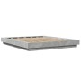 Estructura cama con luces LED madera gris hormigón 160x200 cm de vidaXL, Camas y somieres - Ref: Foro24-3281087, Precio: 196,...