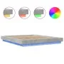 Bed frame with LED lights concrete gray wood 160x200 cm by vidaXL, Beds and slatted bases - Ref: Foro24-3281087, Price: 193,7...