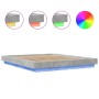 Estructura cama con luces LED madera gris hormigón 160x200 cm de vidaXL, Camas y somieres - Ref: Foro24-3281087, Precio: 196,...
