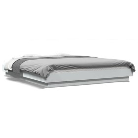 Estructura de cama con LED madera ingeniería blanco 150x200 cm de vidaXL, Camas y somieres - Ref: Foro24-3281091, Precio: 186...