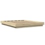 Estructura cama con luces LED madera roble Sonoma 150x200 cm de vidaXL, Camas y somieres - Ref: Foro24-3281093, Precio: 181,6...