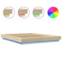 Estructura cama con luces LED madera roble Sonoma 150x200 cm de vidaXL, Camas y somieres - Ref: Foro24-3281093, Precio: 181,6...