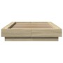 Estructura de cama con luces LED madera roble Sonoma 90x200 cm de vidaXL, Camas y somieres - Ref: Foro24-3281121, Precio: 155...