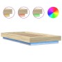 Estructura de cama con luces LED madera roble Sonoma 90x200 cm de vidaXL, Camas y somieres - Ref: Foro24-3281121, Precio: 155...