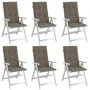 Cojines silla respaldo alto 6 uds tela taupe melange 120x50x4cm de vidaXL, Cojines para sillas y sofás - Ref: Foro24-4002438,...