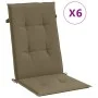 Cojines silla respaldo alto 6 uds tela taupe melange 120x50x4cm de vidaXL, Cojines para sillas y sofás - Ref: Foro24-4002438,...