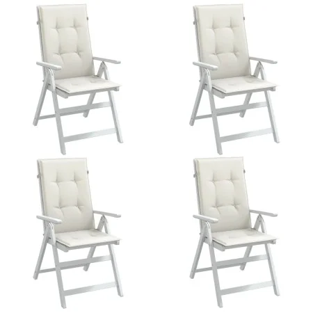 Cojines silla respaldo alto 4 uds tela crema melange 120x50x4cm de vidaXL, Cojines para sillas y sofás - Ref: Foro24-4002419,...