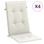 Cojines silla respaldo alto 4 uds tela crema melange 120x50x4cm de vidaXL, Cojines para sillas y sofás - Ref: Foro24-4002419,...