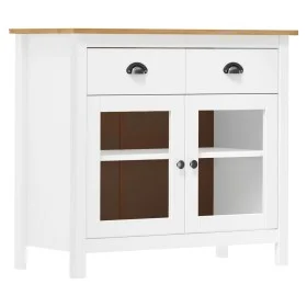 Mesita de noche Hill madera maciza de pino blanco 90x40x80 cm de vidaXL, Aparadores - Ref: Foro24-288942, Precio: 145,97 €, D...