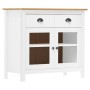 Mesita de noche Hill madera maciza de pino blanco 90x40x80 cm de vidaXL, Aparadores - Ref: Foro24-288942, Precio: 156,61 €, D...