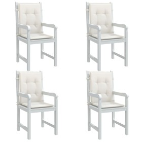 Cojines silla respaldo bajo 4 ud tela crema melange 100x50x4 cm de vidaXL, Cojines para sillas y sofás - Ref: Foro24-4002452,...