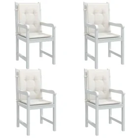 Cojines silla respaldo bajo 4 ud tela crema melange 100x50x4 cm de vidaXL, Cojines para sillas y sofás - Ref: Foro24-4002452,...