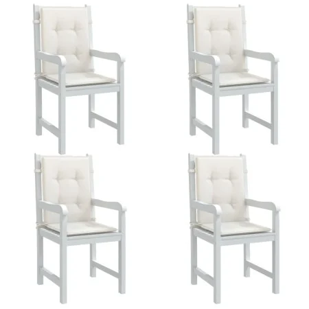 Cojines silla respaldo bajo 4 ud tela crema melange 100x50x4 cm de vidaXL, Cojines para sillas y sofás - Ref: Foro24-4002452,...