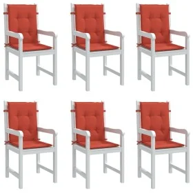 Cojines silla respaldo bajo 6 ud tela rojo melange 100x50x4 cm de vidaXL, Cojines para sillas y sofás - Ref: Foro24-4002465, ...