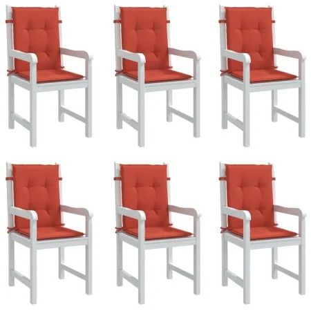 Cojines silla respaldo bajo 6 ud tela rojo melange 100x50x4 cm de vidaXL, Cojines para sillas y sofás - Ref: Foro24-4002465, ...