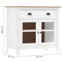 Mesita de noche Hill madera maciza de pino blanco 90x40x80 cm de vidaXL, Aparadores - Ref: Foro24-288942, Precio: 156,61 €, D...