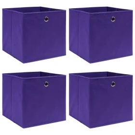 Cajas de almacenaje 4 uds tela morado 32x32x32 cm de vidaXL, Cestas para almacenaje - Ref: Foro24-288353, Precio: 24,54 €, De...