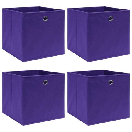 Cajas de almacenaje 4 uds tela morado 32x32x32 cm de vidaXL, Cestas para almacenaje - Ref: Foro24-288353, Precio: 25,18 €, De...