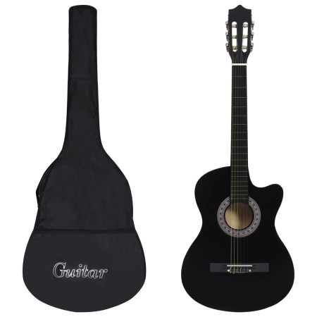 Set de guitarra clásica occidental 12 pzas 6 cuerdas negra 38" de vidaXL, Guitarras - Ref: Foro24-70133, Precio: 91,19 €, Des...