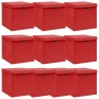 Cajas de almacenaje con tapas 10 uds tela rojo 32x32x32 cm de vidaXL, Cestas para almacenaje - Ref: Foro24-288364, Precio: 75...