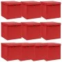Cajas de almacenaje con tapas 10 uds tela rojo 32x32x32 cm de vidaXL, Cestas para almacenaje - Ref: Foro24-288364, Precio: 74...