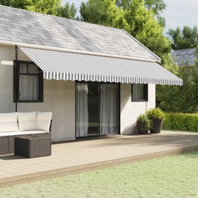 Tela de cenefa de toldo de repuesto rayas antracita blanca 6 m de vidaXL, Toldos - Ref: Foro24-367791, Precio: 16,32 €, Descu...