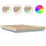 Estructura cama con luces LED madera roble Sonoma 160x200 cm de vidaXL, Camas y somieres - Ref: Foro24-3281086, Precio: 184,8...