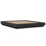 Estructura cama con luces LED madera ingeniería negro 160x200cm de vidaXL, Camas y somieres - Ref: Foro24-3281085, Precio: 22...