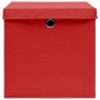 Cajas de almacenaje con tapas 10 uds tela rojo 32x32x32 cm de vidaXL, Cestas para almacenaje - Ref: Foro24-288364, Precio: 75...